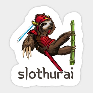 Slothurai Sloth Samurai Digital Art Sticker